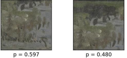 Monet with/without signature comparison